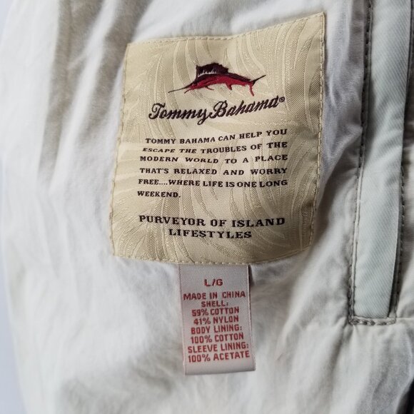 Tommy Bahama Mens  Sand Catalina Cruiser T5488 Full Zip Cotton Nylon Jacket Sz L - Picture 13 of 13
